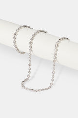 Motif & Circle CZ Multigem Bracelet & Chain - 6mm - White
