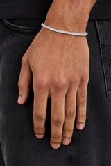 Pear Stone Tennis Bracelet - 3mm - White