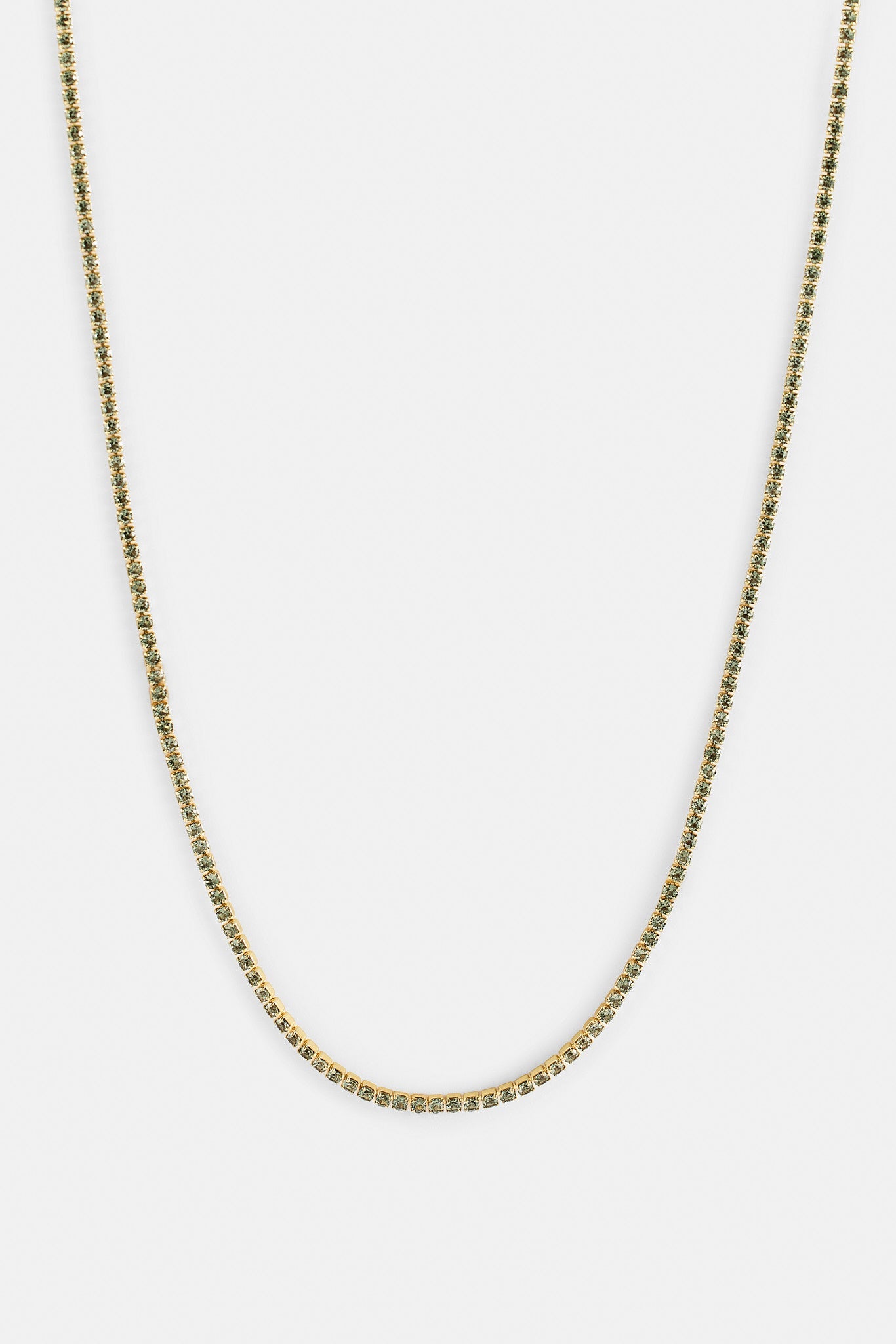 Light Green Micro Tennis Chain - 2.5mm - Gold