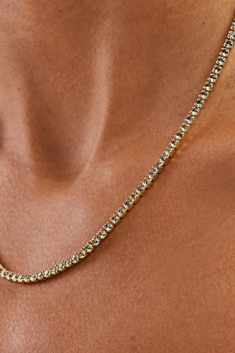 Micro Tennis Chain Rapper Chain Light Green Micro Tennis Chain - 2.5mm - Gold | Womens Chains | Shop ...