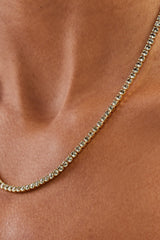 Light Green Micro Tennis Chain - 2.5mm - Gold