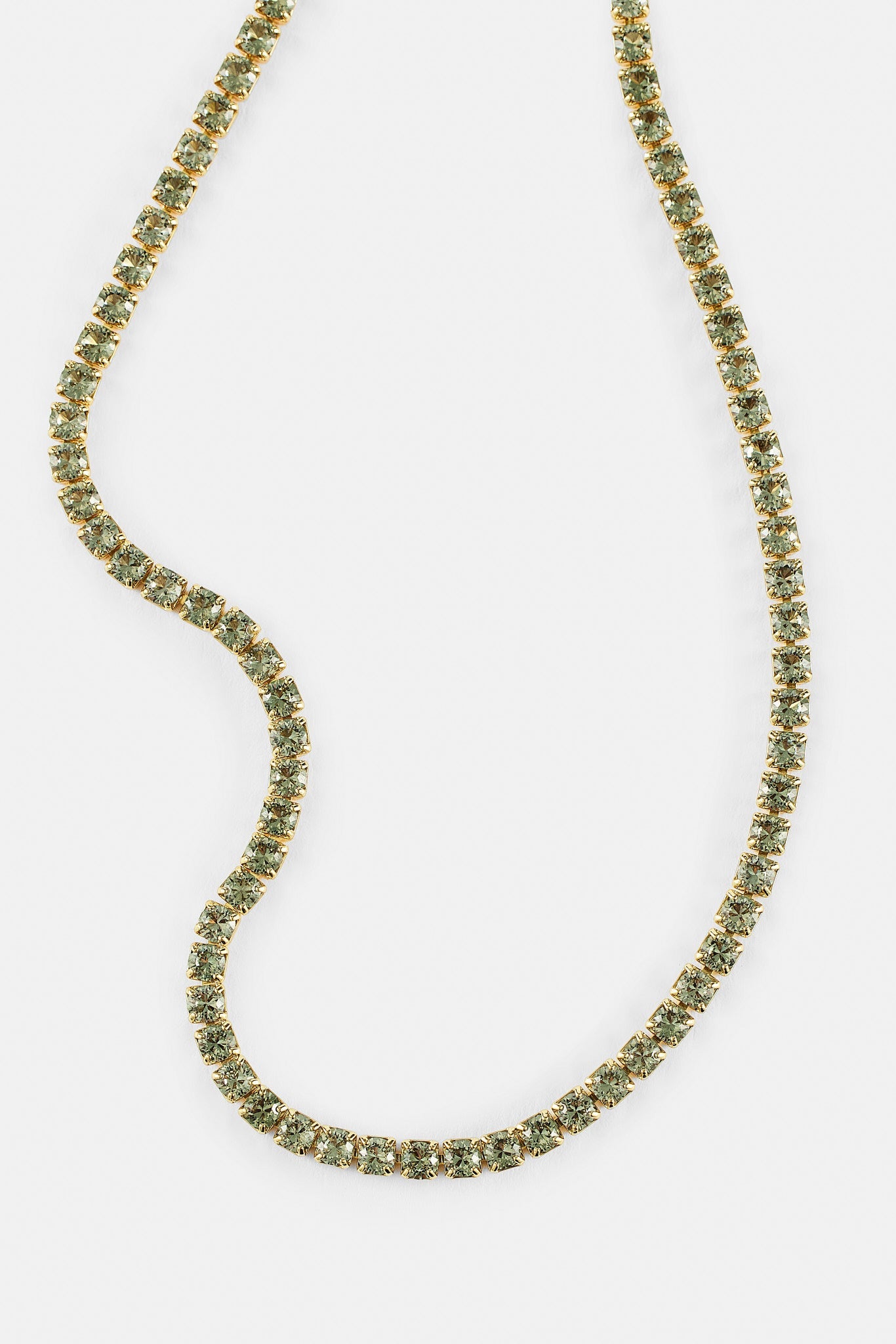 Light Green Micro Tennis Chain - 2.5mm - Gold