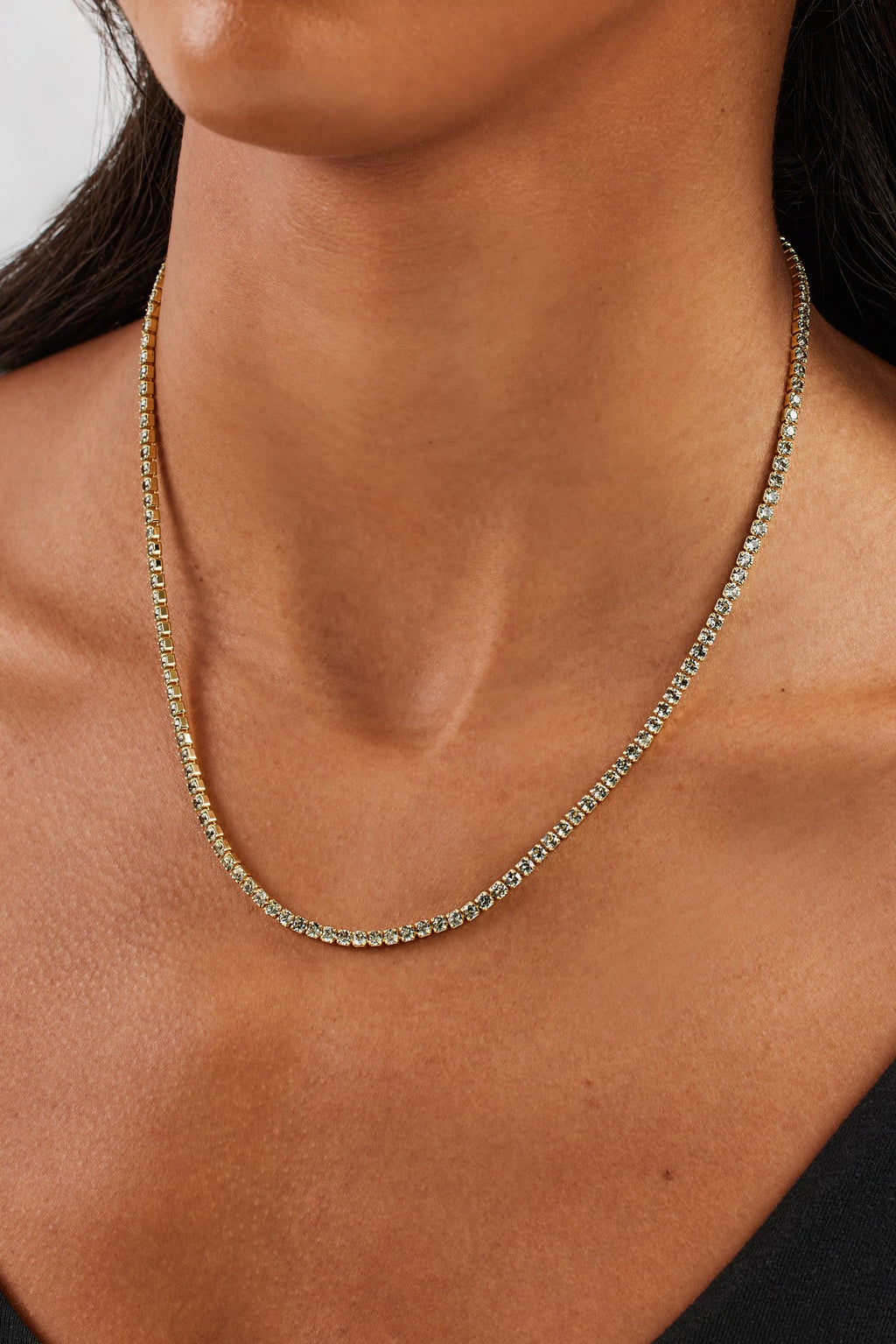 Micro Tennis Chain Rapper Chain Light Green Micro Tennis Chain - 2.5mm - Gold | Womens Chains | Shop ...
