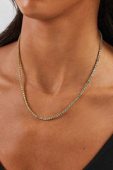 Light Green Micro Tennis Chain - 2.5mm - Gold