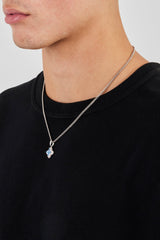 Iced Blue Baguette Motif Infinity Pendant - 15mm