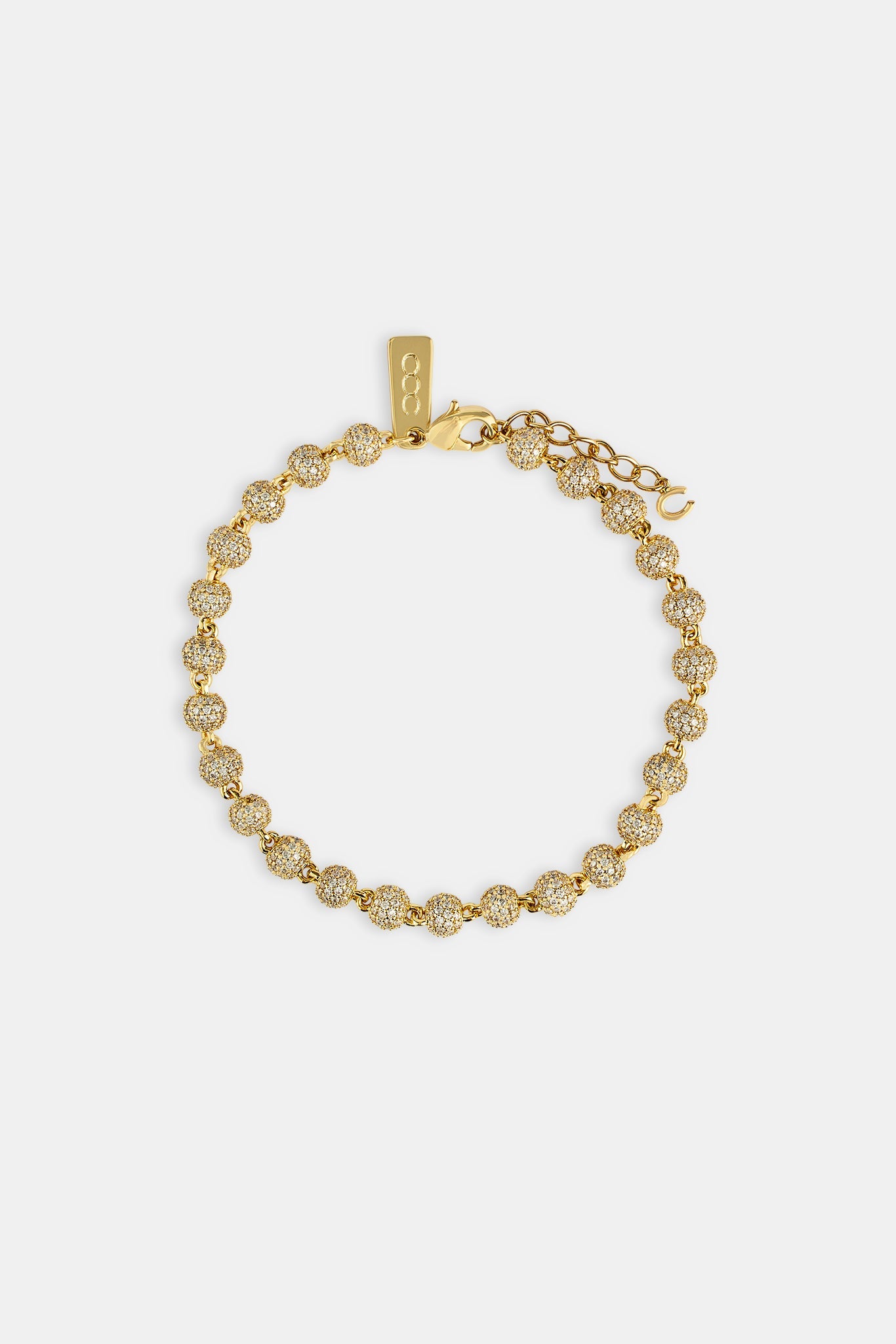 Iced Ball Bracelet - 5mm - Gold