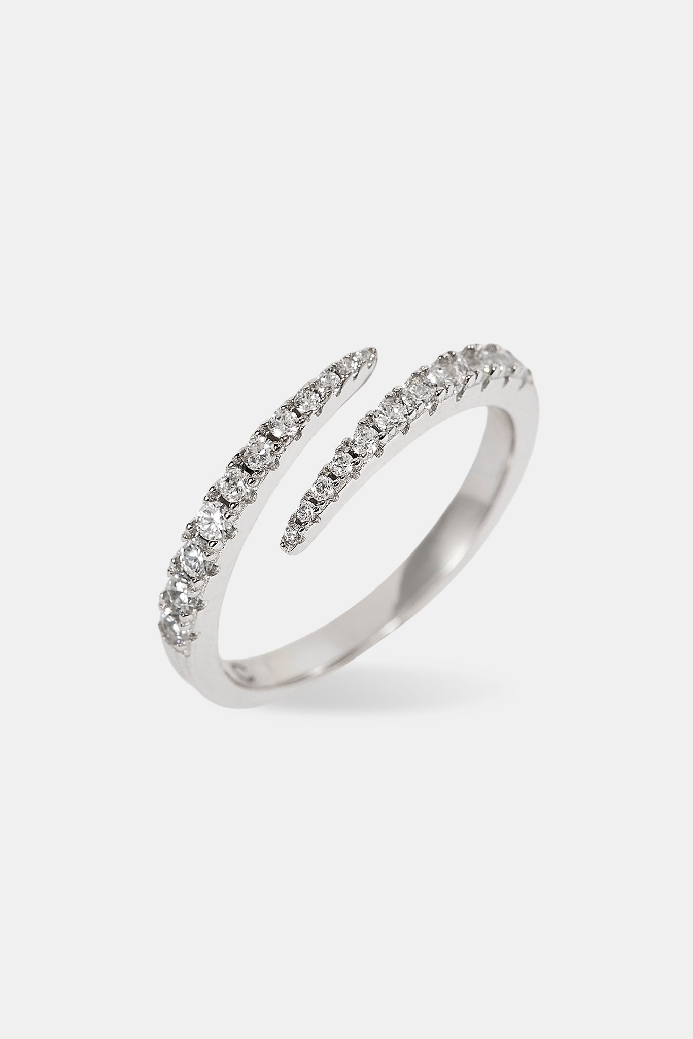 Iced CZ Wrap Ring - 7mm - White