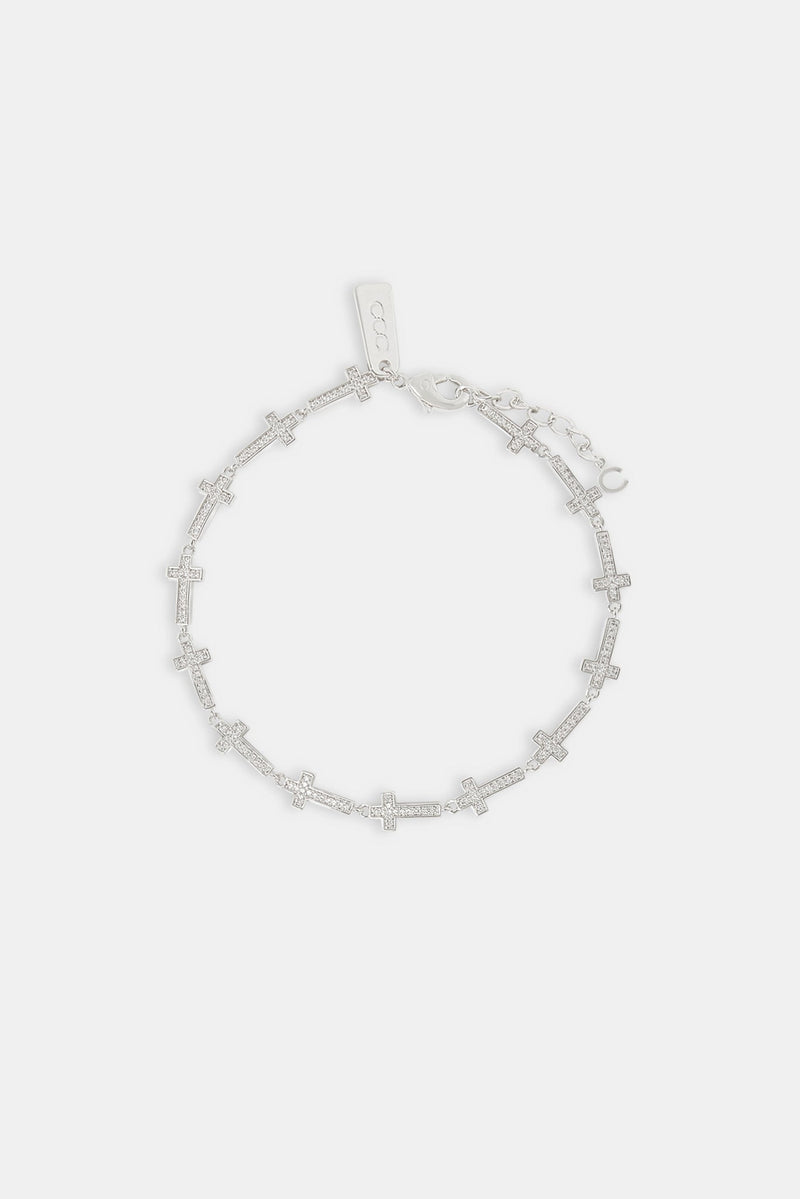 Iced Cross Connecting Bracelet - 6mm