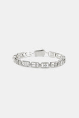 Iced Stone & Cross Link Bracelet - 8mm
