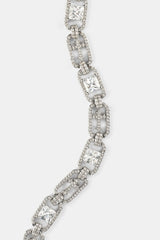 Iced Stone & Cross Link Bracelet - 8mm