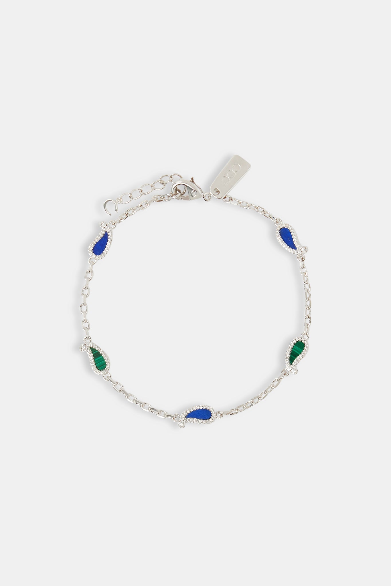 Lapis & Malachite Paisley Rolo Bracelet - 6mm