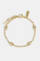 Oval Polished Bracelet - 6mm - Gold