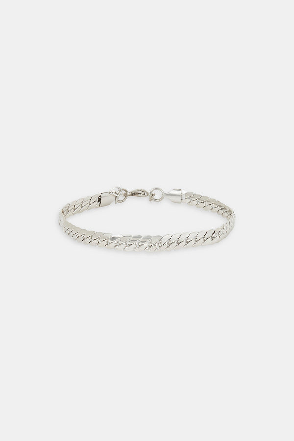 Polished Flat Cuban Bracelet - 5mm