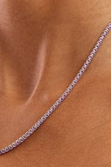 Light Pink Micro Tennis Chain - 2.5mm