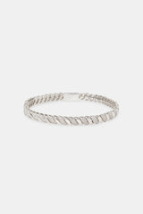 Polished & Iced Rope Link Bracelet - 6mm