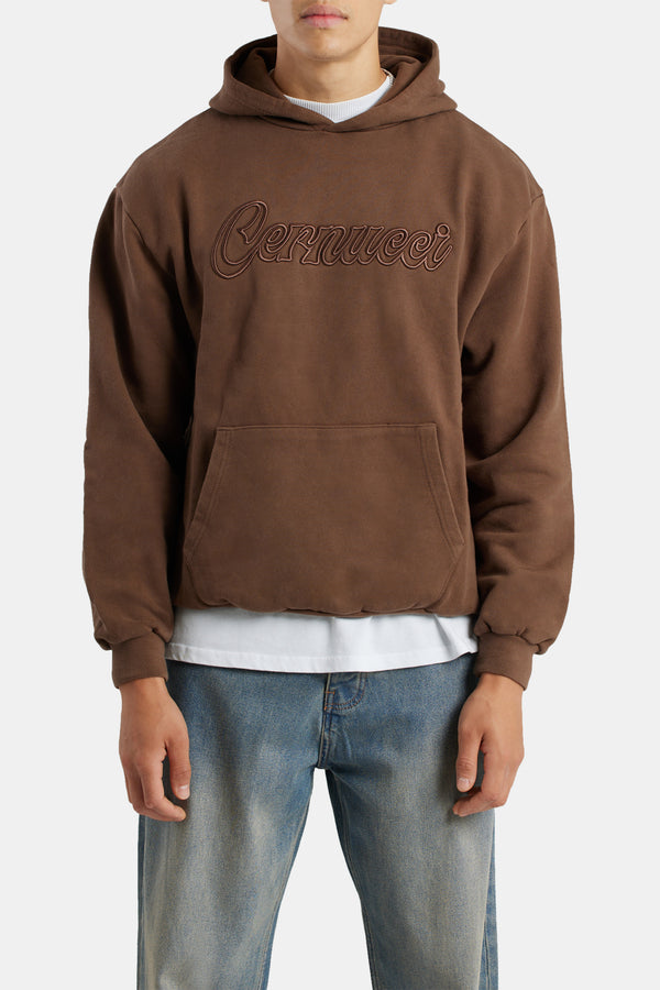 Cernucci Embroidered Hoodie - Chocolate