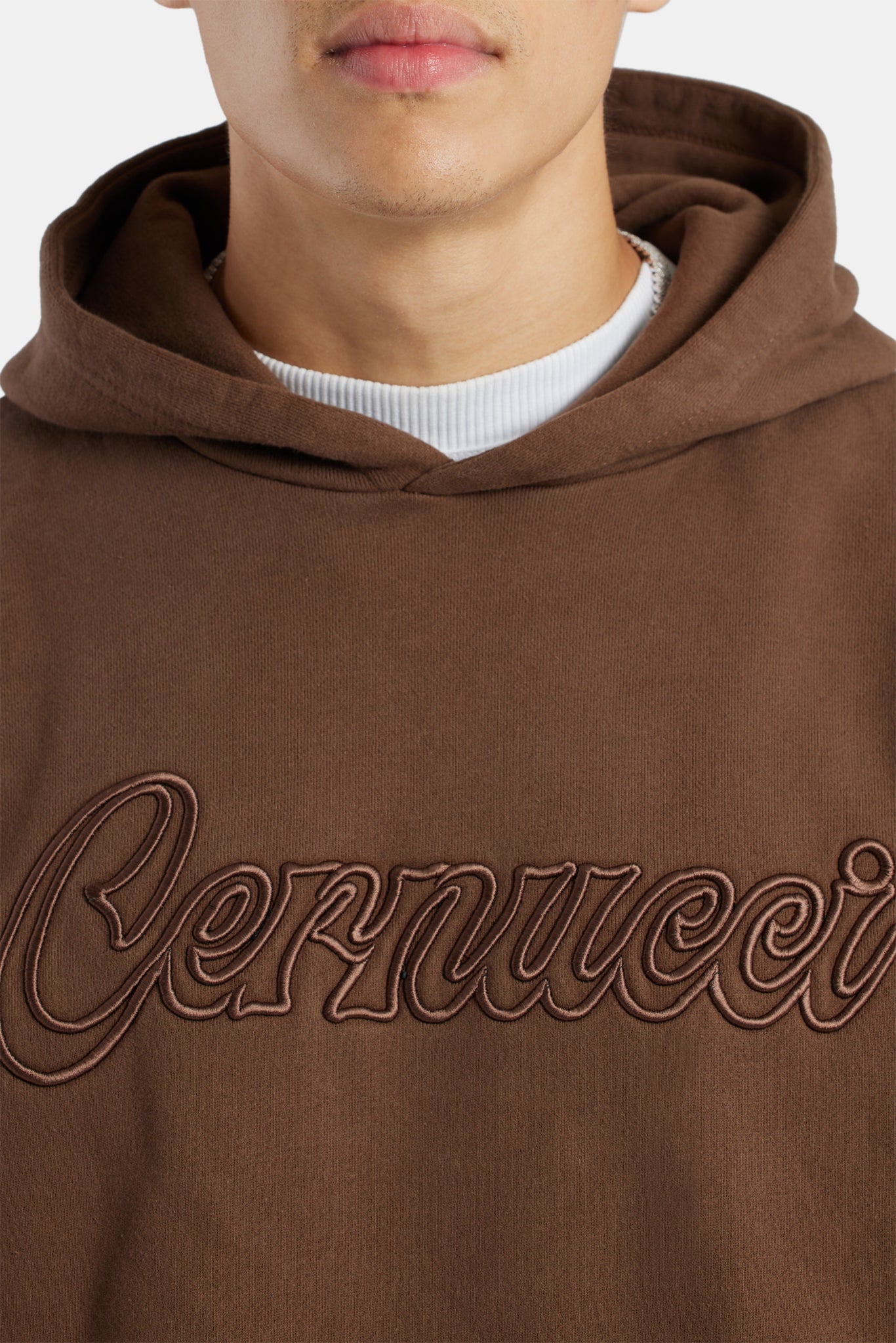 Cernucci Embroidered Hoodie - Chocolate