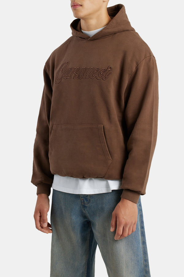 Cernucci Embroidered Hoodie - Chocolate