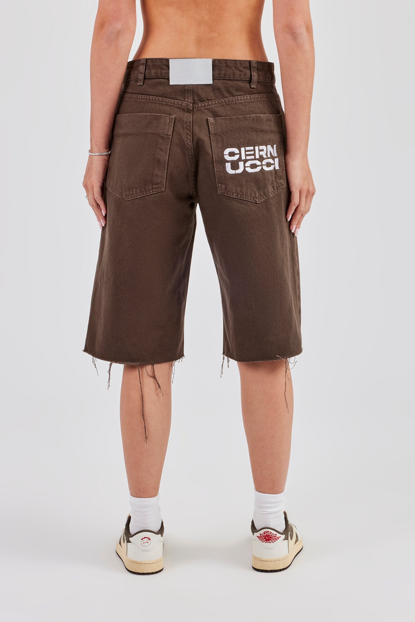 Pocket Detailed Denim Jort - Chocolate