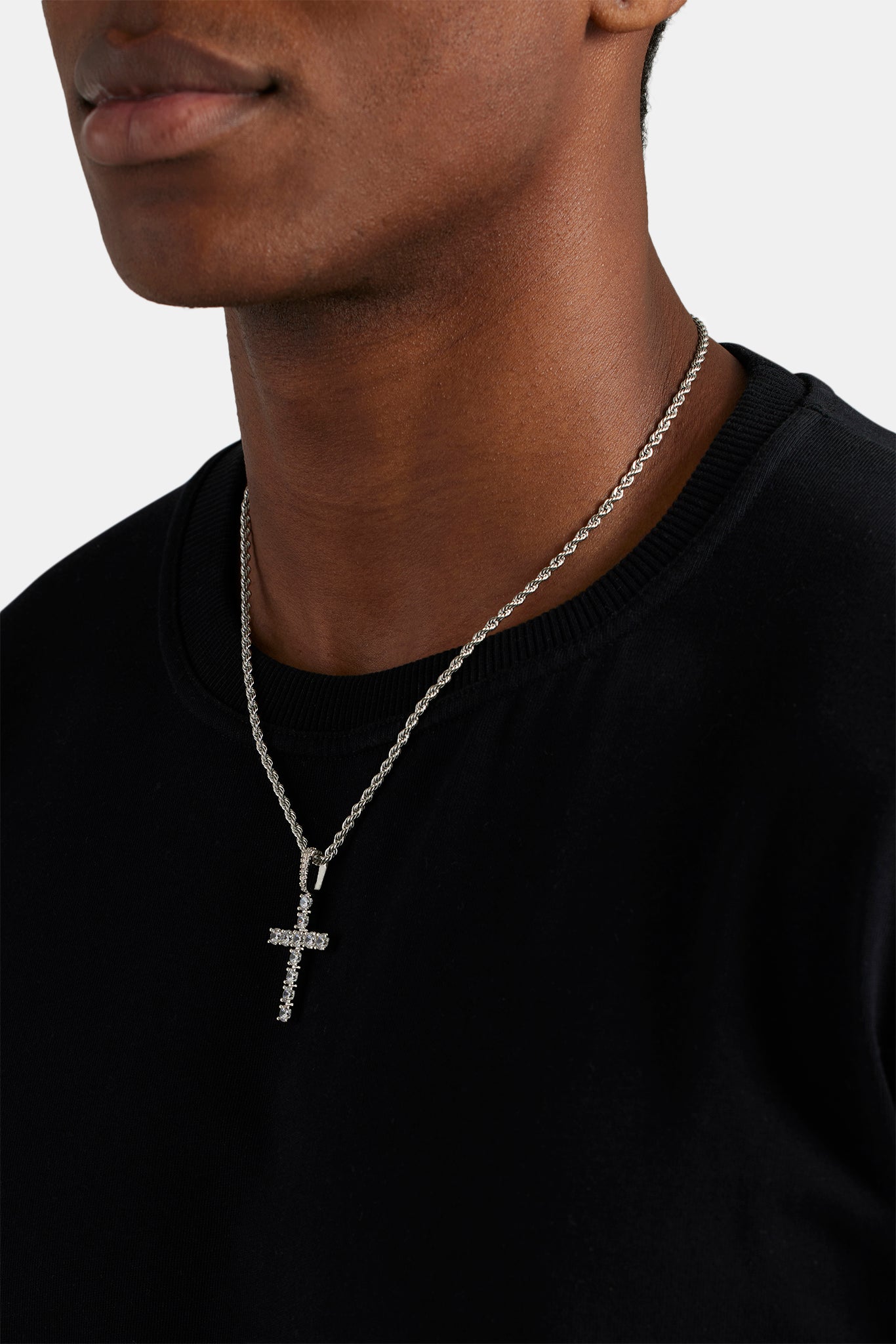 Iced Cross Pendant - 30mm - White – Cernucci US