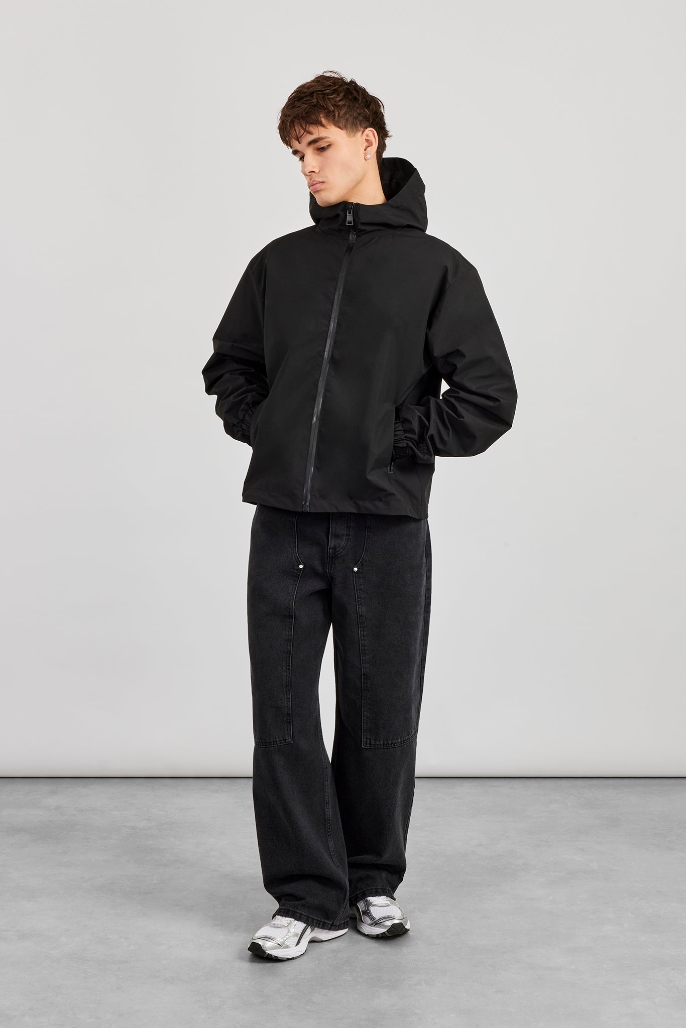 Nylon Track Jacket - Black