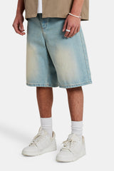 Denim Bermuda Jorts - Bleach Wash