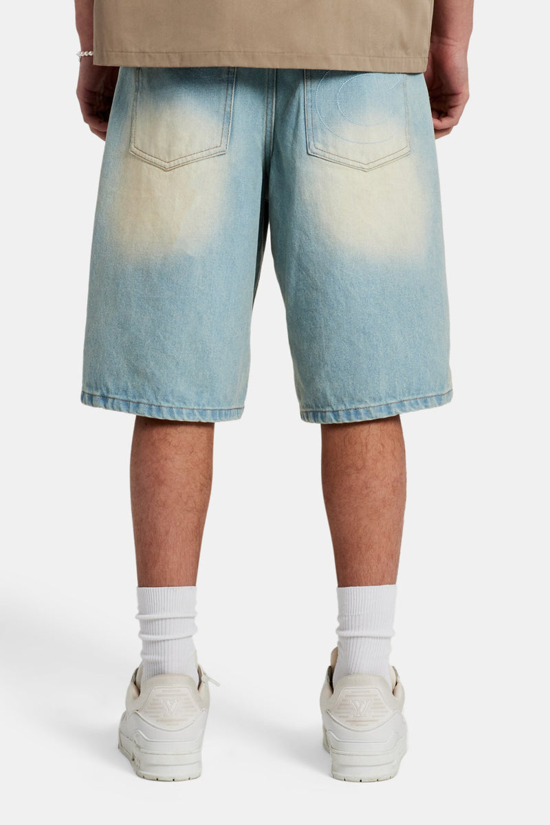 Denim Bermuda Jorts - Bleach Wash