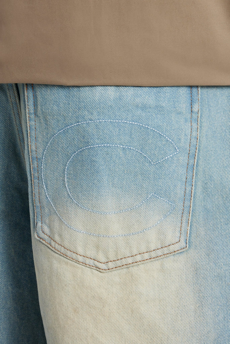 Denim Bermuda Jorts - Bleach Wash