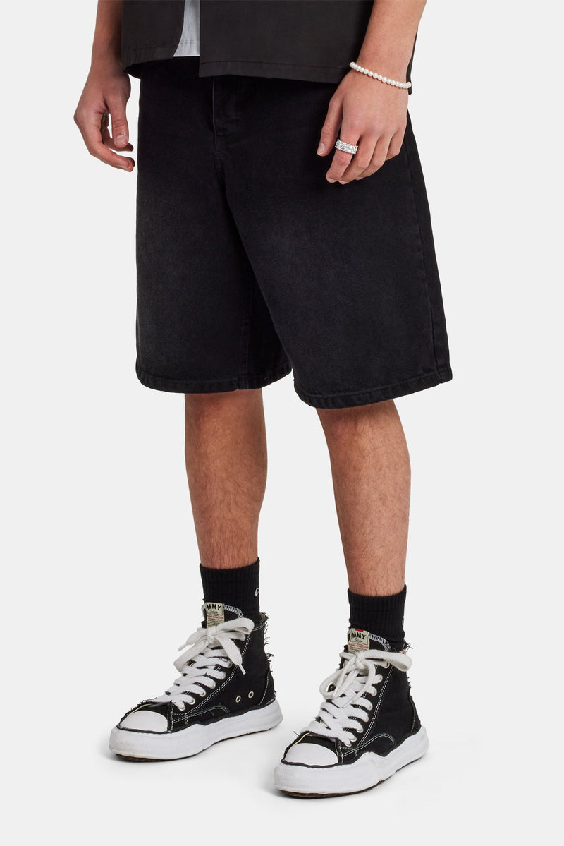 Denim Bermuda Jorts - Washed Black