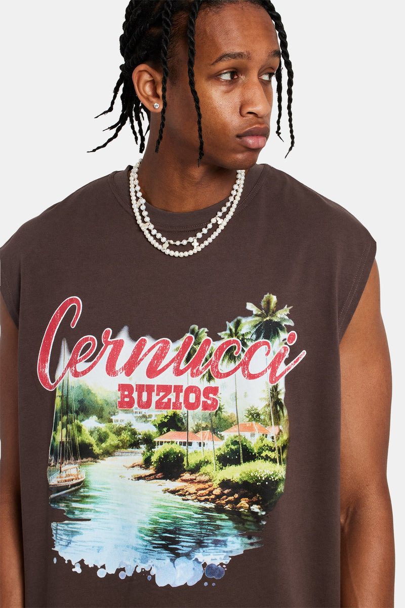 Buzios Oversized Tank - Chocolate