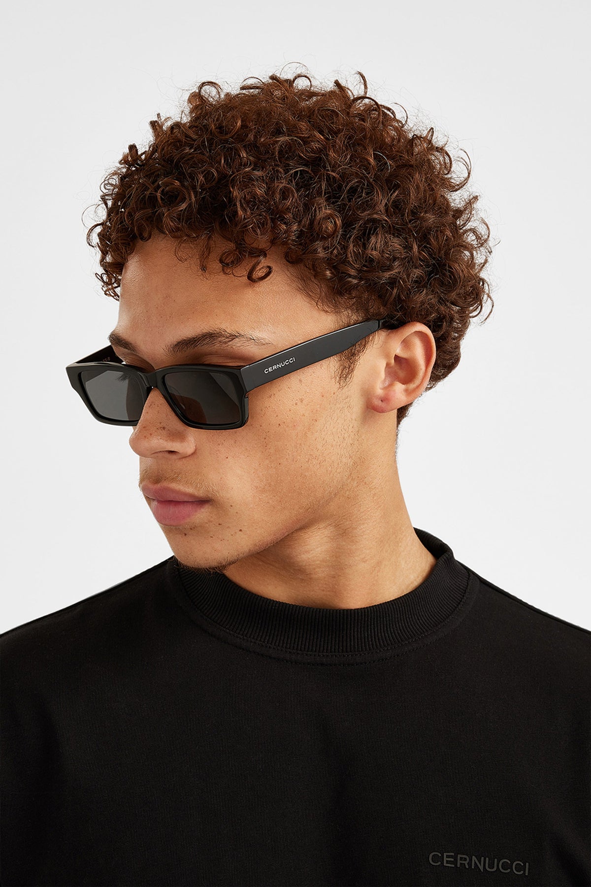 Rectangular Acetate Sunglasses - Black – Cernucci US