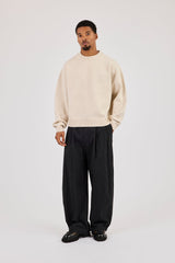 Boxy Knit Sweatshirt - Oatmeal