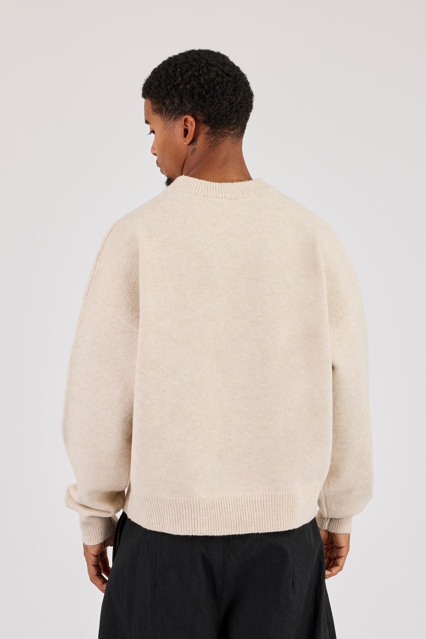 Boxy Knit Sweatshirt - Oatmeal