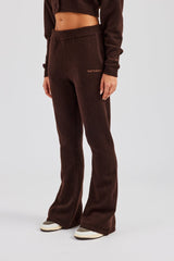 Knitted Flare Trouser - Chocolate