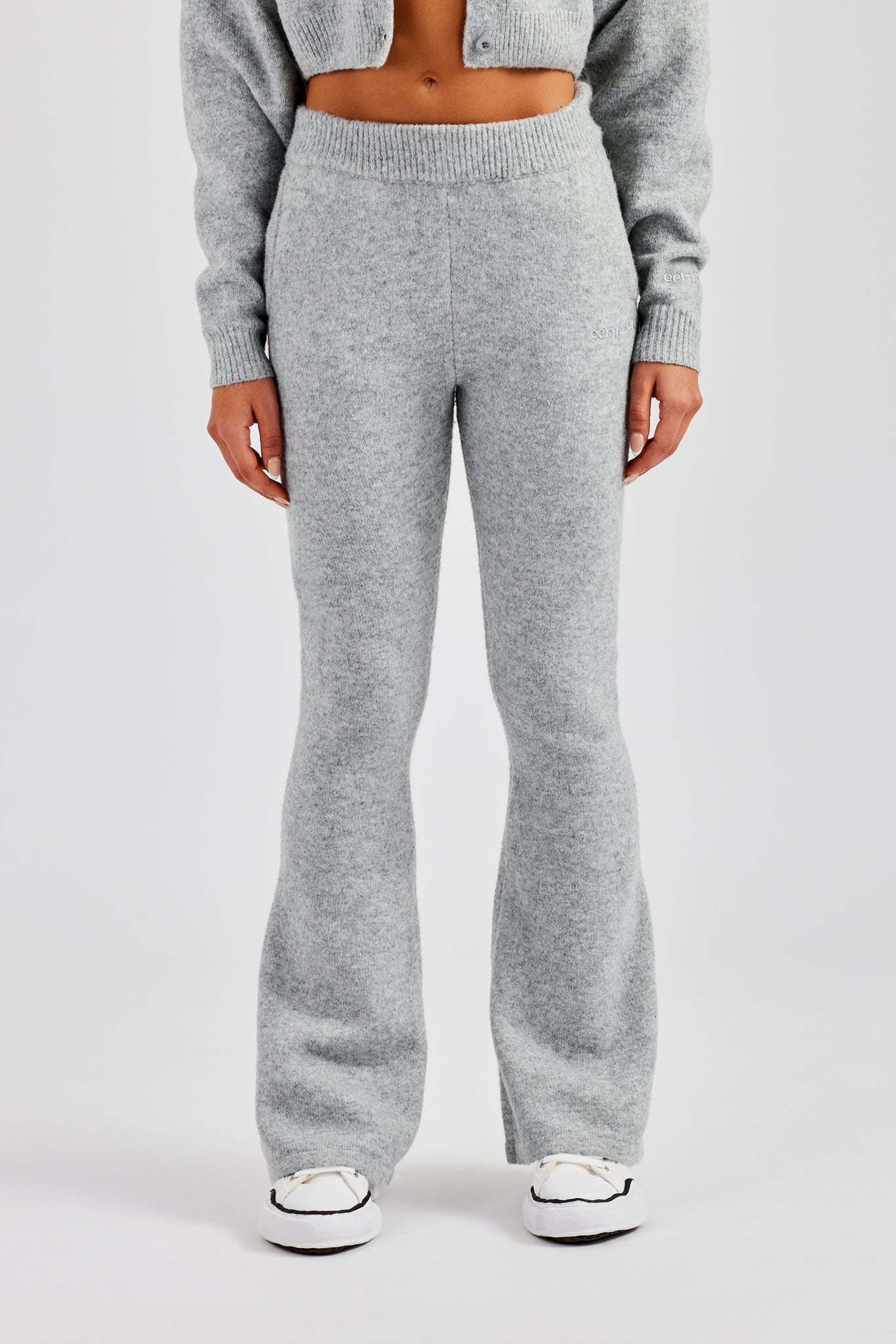 Flare Knitted Trouser - Grey