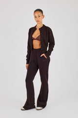 Knitted Flare Trouser - Chocolate