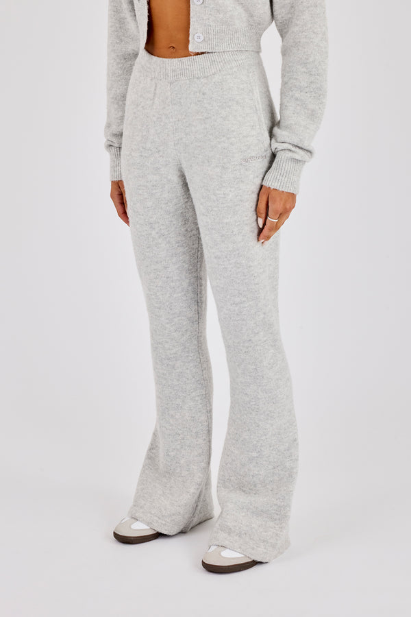 Knitted Flare Trouser - Grey