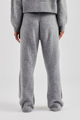 Knitted Straight Leg Trouser - Grey