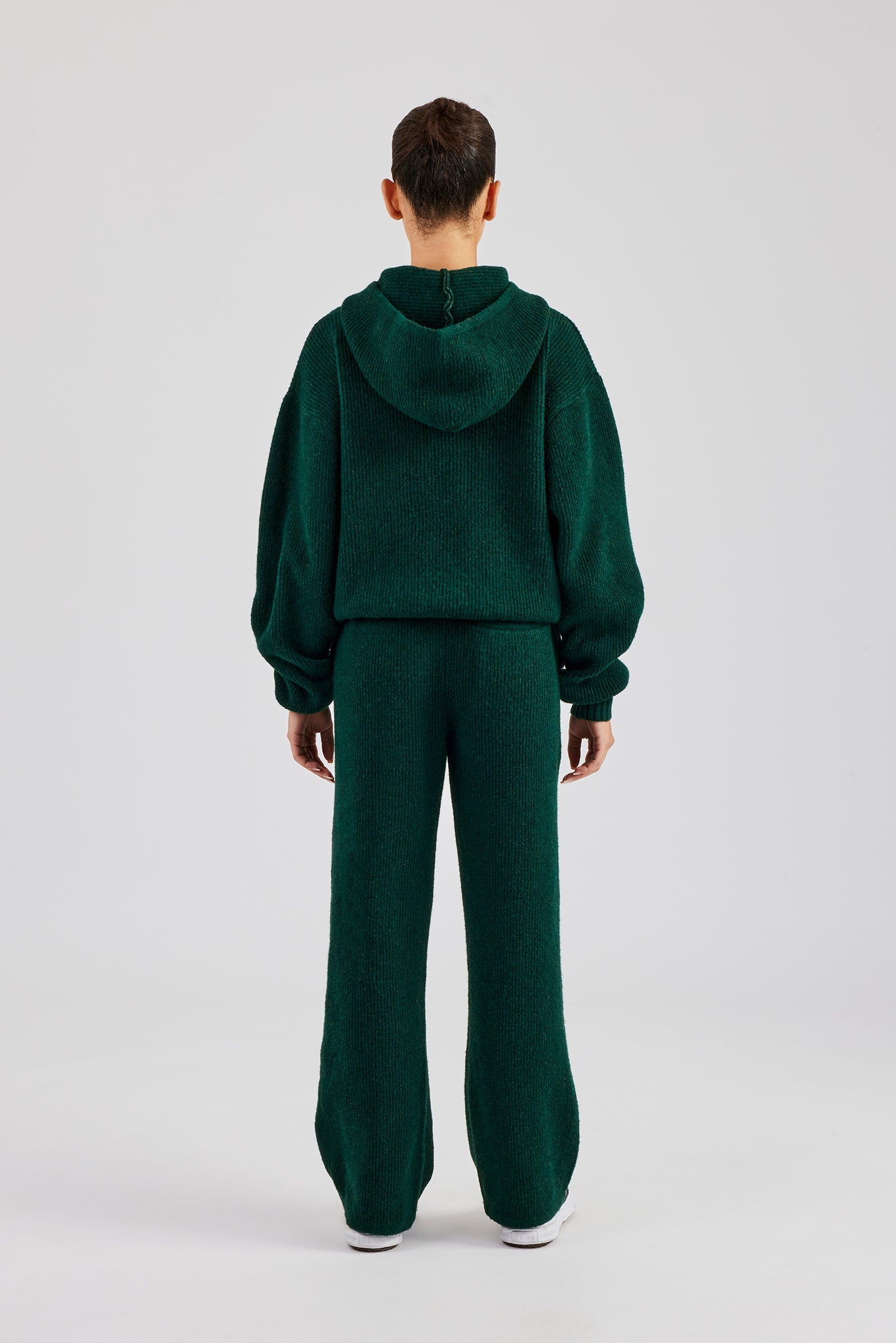 Knit Boxy Embroidered Tracksuit - Forest Green | Womens Sets