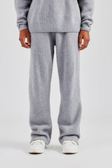 Straight Leg Split Hem Knit Jogger - Grey