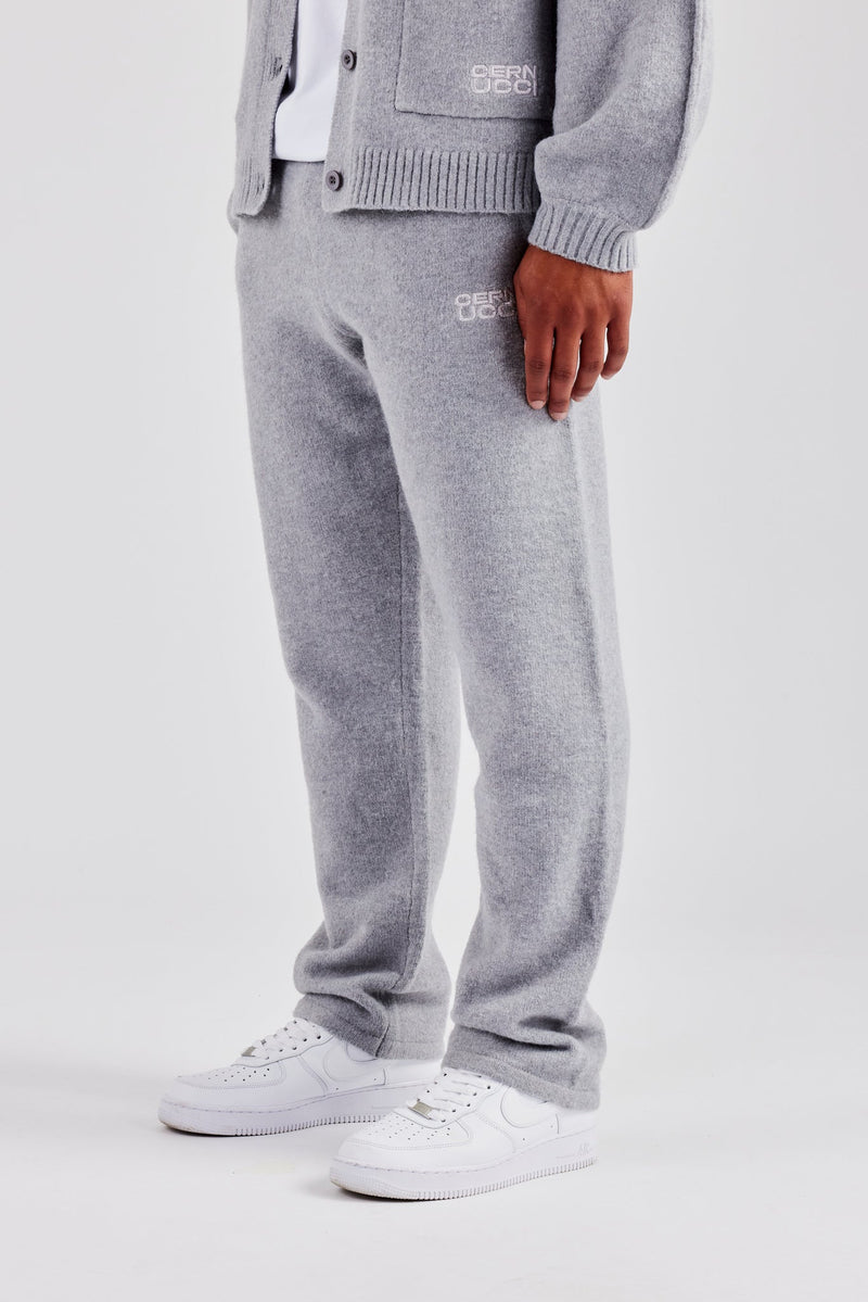 Knitted Straight Leg Jogger- Grey