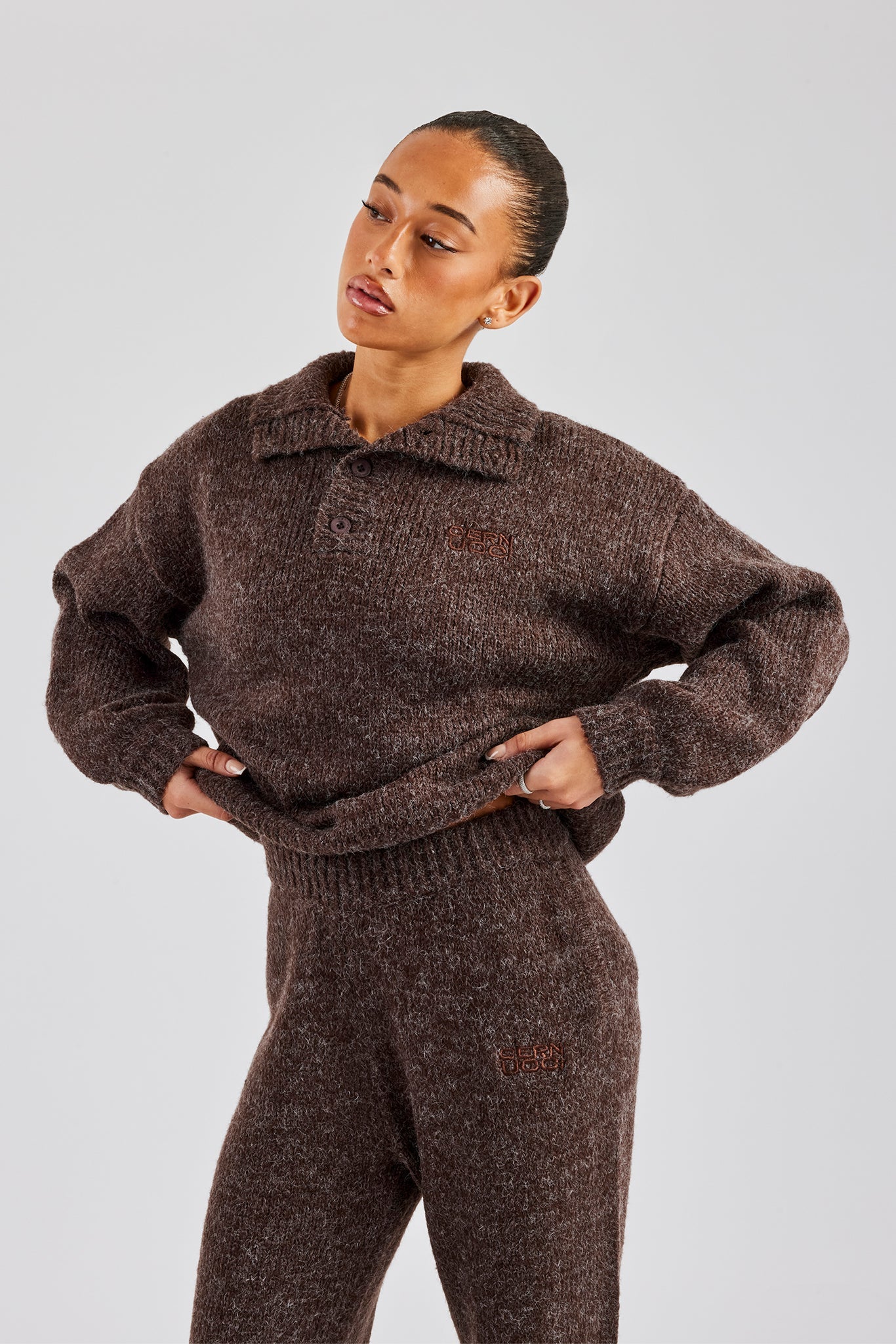 Knit Funnel Neck Sweater - Chocolate | Womens Knitwear | Shop Knit Funnel Neck Sweater - Chocolate | Womens Knitwear | Shop