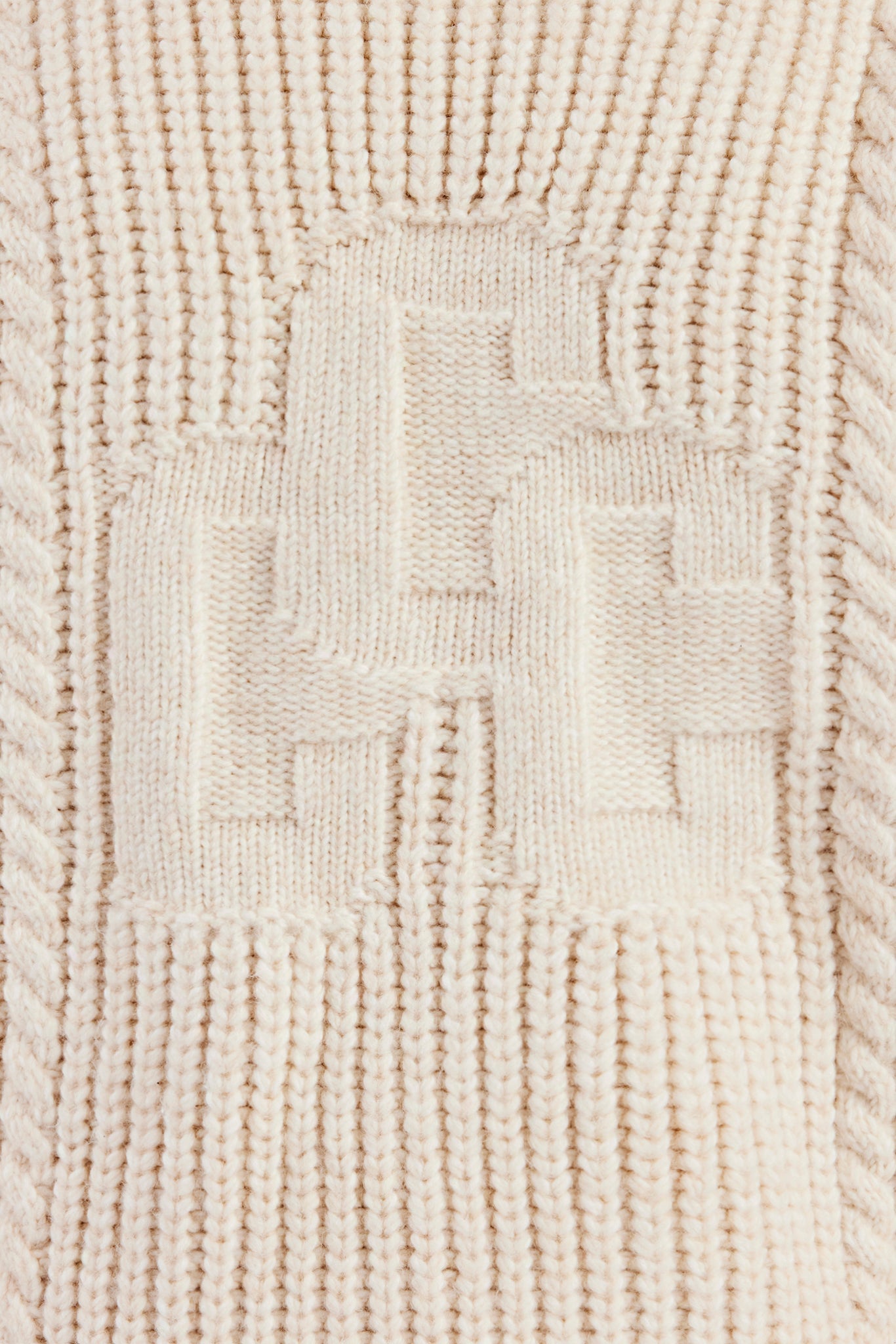 CCC Spliced Cable Knit Sweater - Off White | Mens Knitwear | Shop