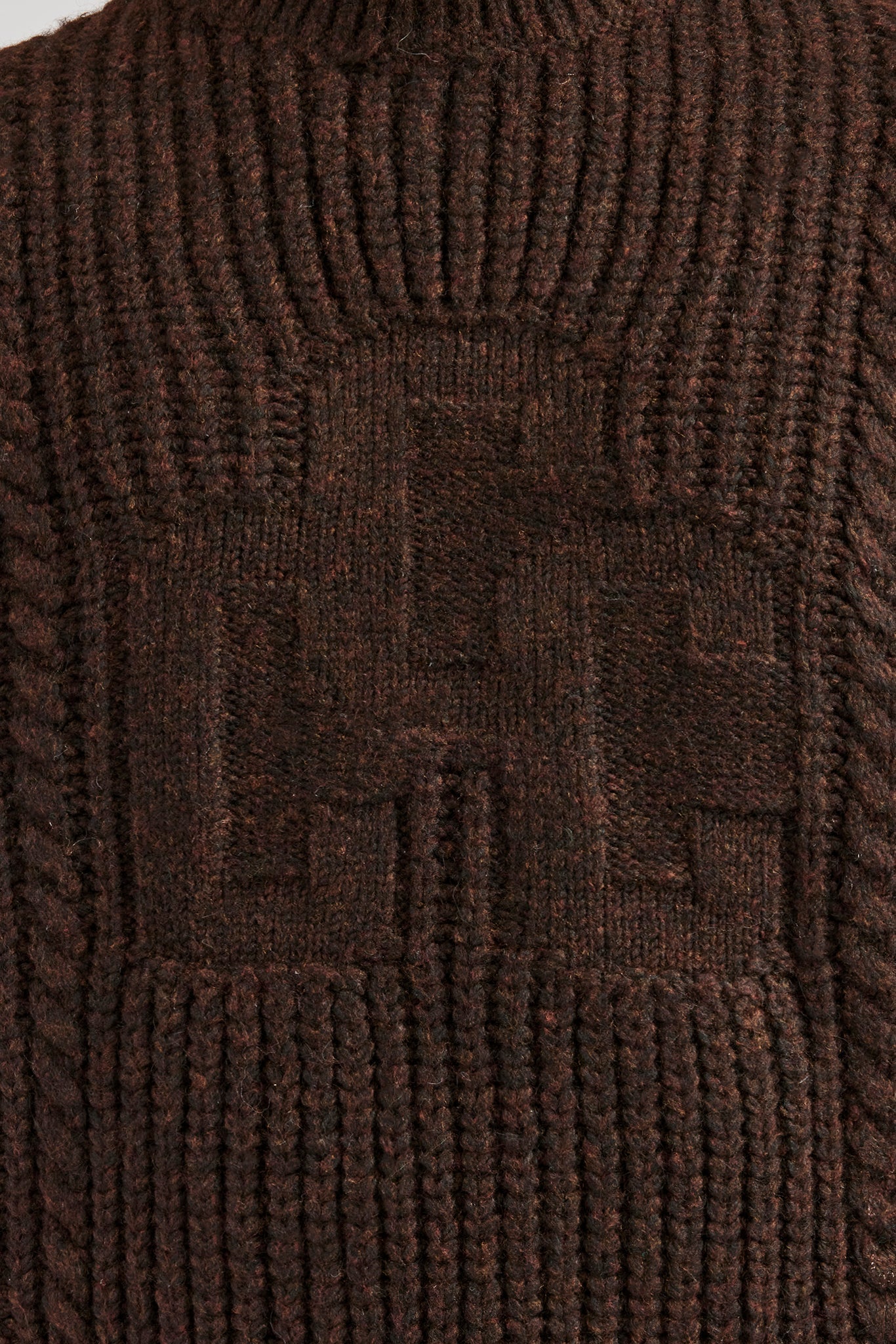 CCC Spliced Cable Knit Sweater - Chocolate | Mens Knitwear | Shop