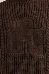 CCC Spliced Cable Knit Sweater - Chocolate