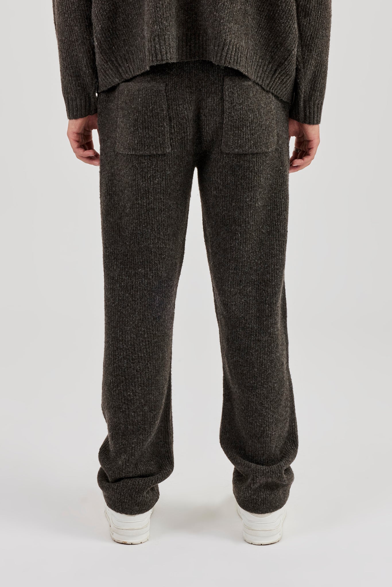 Embroidered Knitted Jogger - Chocolate