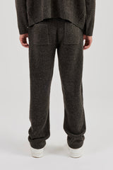 Embroidered Knitted Jogger - Chocolate