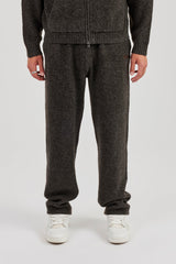 Embroidered Knitted Jogger - Chocolate