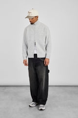 Chunky Knitted Funnel Neck - Grey