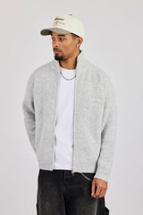 Chunky Knitted Funnel Neck - Grey